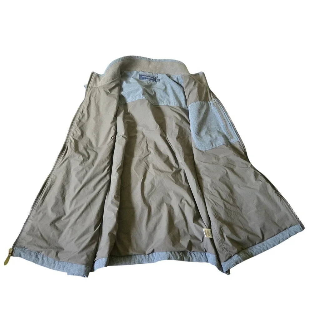 Vineyard Vines Vest Mens XL Light Blue Full-Zip Regular Fit Primalof Quilted